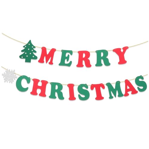 ELAYARD 15 Stück Weihnachtsgirlande Merry Christmas Dekoration Girlande aus Filz Teilig Rot Grün Weiß Band für Party Haus Baum Outdoor Dekoration ELAYARD 15 Stück Weihnachtsgirlande Merry Christmas Dekoration Girlande aus Filz Teilig Rot Grün Weiß Band für Party Haus Baum Outdoor Dekoration von ELAYARD