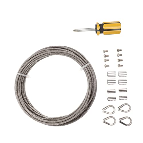 ELAYARD 1Satz Kabel Seilkabel Set für Outdoor Anwendungen Drahtseil Kit mit Vollständigem Zubehör für Einfache Installation von Zäunen Bildern und Pflanzenstützen ELAYARD 1Satz Kabel Seilkabel Set für Outdoor Anwendungen Drahtseil Kit mit Vollständigem Zubehör für Einfache Installation von Zäunen Bildern und Pflanzenstützen von ELAYARD