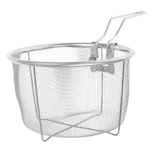ELAYARD 1Stück Faltbarer Frittierkorb aus Kochsieb für Hähnchen und Snacks mit Ergonomischem Griff Vielseitig Einsetzbar Leicht zu Lagern Reinigen von ELAYARD