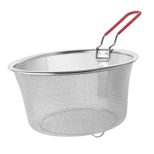 ELAYARD 1Stück Frittierkorb mit Feinem Netz Faltbarer Siebkorb für Pommes Pasta und zum Filtern und Abtropfen der Küche von ELAYARD