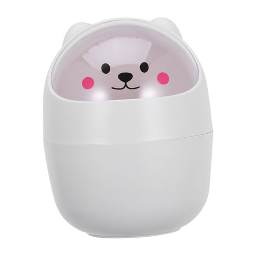 ELAYARD 1Stück Kawaii Mini Abfalleimer mit Schwingdeckel Cartoon Mülleimer für Büro und Zuhause Eleganter Schreibtischabfallbehälter aus Umweltfreundlichem von ELAYARD