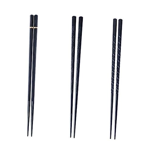 ELAYARD 2 Paare Chinesische Essstäbchen aus Langlebiger Legierung Rutschfest mit Spitzem Ende Japanisches Design Wiederverwendbar Spülmaschinenfest Hochwertiges Essgeschirr Set für von ELAYARD