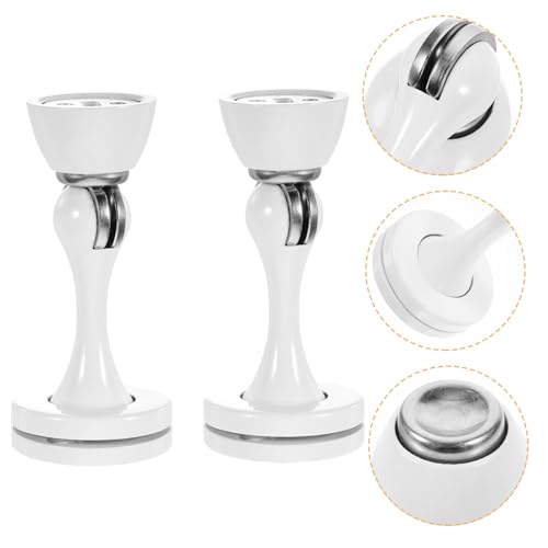 ELAYARD 2 Stck Magnetischer Türstopper aus Edelstahl Bodeneinbau Dekorativ Robust Schützt Wand und Tür Geeignet für Zuhause Büro Laden Moderner Weißer Türpuffer mit Starkem Magnet von ELAYARD