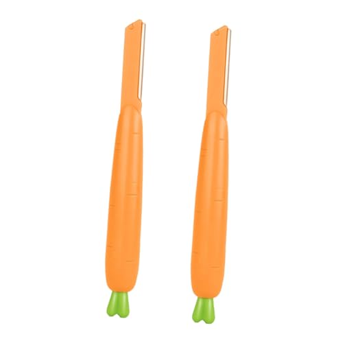 ELAYARD 2 Stück Augenbrauenrasierer Edelstahl mit Sicherem Karotten-design Kompakter Leichter Gesichts-haarentferner für Anfänger Präzises Trimmen und Einfache Handhabung Unterwegs ELAYARD 2 Stück Augenbrauenrasierer Edelstahl mit Sicherem Karotten-design Kompakter Leichter Gesichts-haarentferner für Anfänger Präzises Trimmen und Einfache Handhabung Unterwegs von ELAYARD