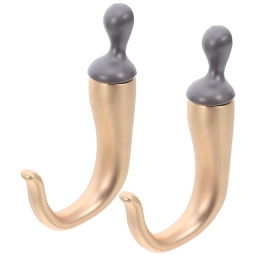 ELAYARD 2 Stück Chili-förmige Metall Wandhaken aus Robuster Zinklegierung Dekorativer Garderobenhaken für Küche Bad Flur Stabiler Kleider- Handtuch Schlüsselhalter in Gold von ELAYARD