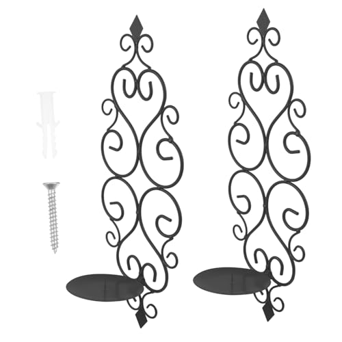 ELAYARD 2 Stück Eisenschwarze Wandkerzenhalter Robuste Kerzenleuchter für Teelichter und Stumpenkerzen Dekorative Wanddeko für Wohnzimmer Badezimmer Hochzeit und Party ELAYARD 2 Stück Eisenschwarze Wandkerzenhalter Robuste Kerzenleuchter für Teelichter und Stumpenkerzen Dekorative Wanddeko für Wohnzimmer Badezimmer Hochzeit und Party von ELAYARD