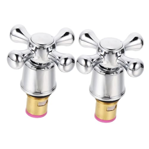 ELAYARD 2 Stück Ersatz Wasserhahn Kreuzgriff für Warm Kaltwasser Waschtischarmatur Rostbeständig Einfach zu Reinigen im Viktorianischen Stil für Bad Küchenspüle Zufällige Zufällige Farbe von ELAYARD