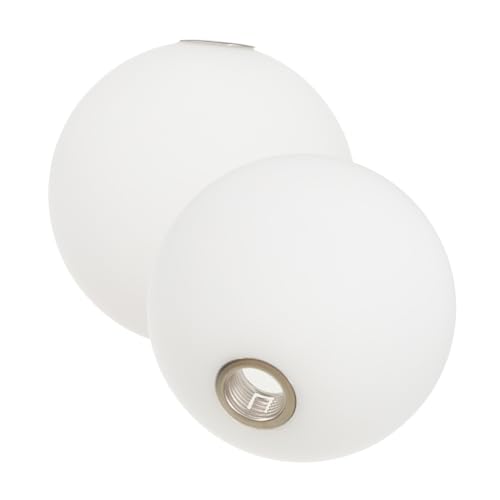 ELAYARD 2 Stück Glas Lampenschirm Kugelform Opalweiß Øcm Fassung Ersatz Lampenabdeckung für Deckenleuchte Pendelleuchte Wohnzimmer Schlafzimmer Dekoration von ELAYARD
