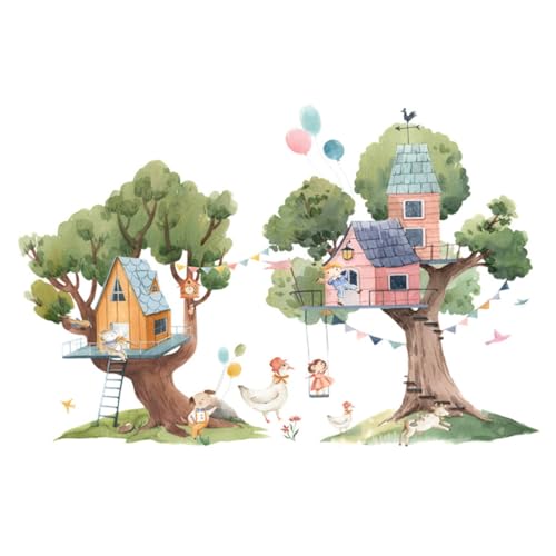 ELAYARD 2 Stück Kreative Cartoon Tier Wandsticker Wandtattoo Kinderzimmer Baum Haus Deko Selbstklebend Blasenfrei Schlafzimmer Wohnzimmer Dekoration ELAYARD 2 Stück Kreative Cartoon Tier Wandsticker Wandtattoo Kinderzimmer Baum Haus Deko Selbstklebend Blasenfrei Schlafzimmer Wohnzimmer Dekoration von ELAYARD