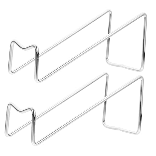 ELAYARD 2 Stück Metall Weinflaschenhalter Silber Hochwertiger Flaschenständer Weinregal Tisch Weinpräsentation Robuster Flaschenhalter Modernes Design für Weinliebhaber von ELAYARD