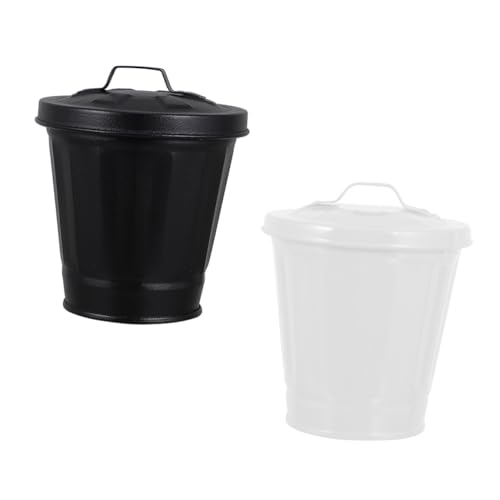 ELAYARD 2 Stück Mini Mülleimer mit Deckel aus Stabilem Metall Multifunktionaler Kleiner Abfallbehälter und Blumentopf für Wohnzimmer Schlafzimmer Büro Platzsparender Tischabfalleimer ELAYARD 2 Stück Mini Mülleimer mit Deckel aus Stabilem Metall Multifunktionaler Kleiner Abfallbehälter und Blumentopf für Wohnzimmer Schlafzimmer Büro Platzsparender Tischabfalleimer von ELAYARD