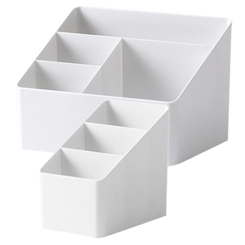 ELAYARD 2 Stück Multifunktionale Aufbewahrungsbox Weiß Großer und Kleiner Desktop Organizer Stifthalter und Kosmetikhalter für Büro Schlafzimmer Wohnzimmer Stabile Tischablage ELAYARD 2 Stück Multifunktionale Aufbewahrungsbox Weiß Großer und Kleiner Desktop Organizer Stifthalter und Kosmetikhalter für Büro Schlafzimmer Wohnzimmer Stabile Tischablage von ELAYARD