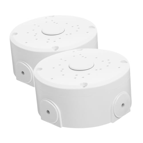 ELAYARD 2 Stück Outdoor Sicherheits Kamera Anschlussdose wasserdichte Kunststoff Kabelbox mit Mehreren Öffnungen Robuste Schutzbox für Überwachungskamera Kabelmanagement Einfache Montage von ELAYARD