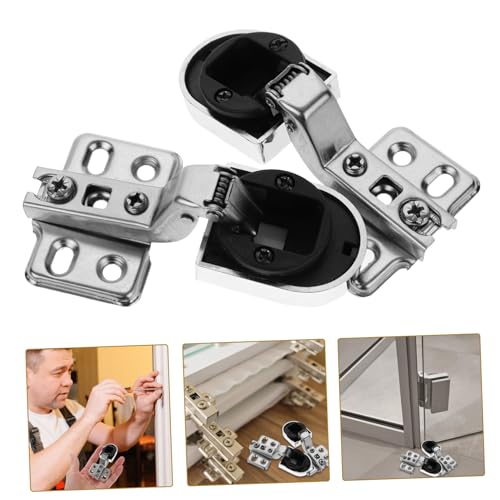 ELAYARD 2 Stück Robuste Scharniere für Küchenschränke und Glasvitrinen Langlebige Mischung Vielseitig Einsetzbar für Rahmenlose Schranktüren Hohe Tragfähigkeit Einfache Montage von ELAYARD