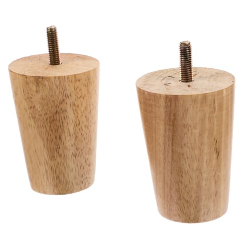 ELAYARD 2 Stück Runde Holz möbelfüße Höhe Stabile Sofabeine aus Massivem Holz Elegante Möbelbeine für Sofa Tv Schrank Kommode Einfache Montage Natürliche Holzstruktur von ELAYARD