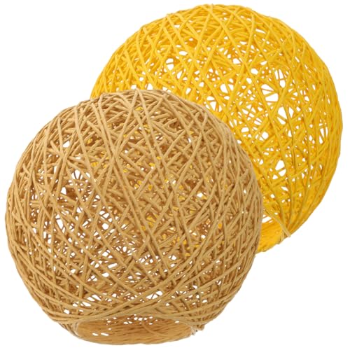 ELAYARD 2 Stück Rustikaler Lampenschirme Bunte Runde Pendelleuchten abdeckungen aus Robustem Material Einfach zu Montieren Wohnzimmer Hotelgeeignet Natürliche Warme Atmosphäre von ELAYARD