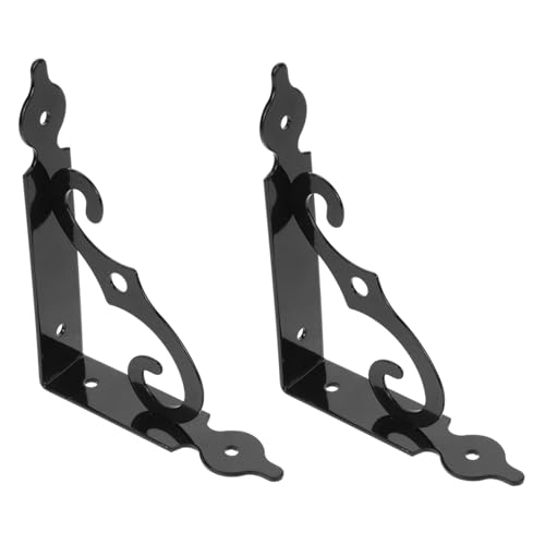 ELAYARD 2 Stück Schwerlast Regalhalterung Unsichtbare Floating Shelf Brackets aus Metall Dreieckiger Wandhalter für Holzregale Stabile Dicke Regalträger mit Kantenschutz Einfache Montage von ELAYARD