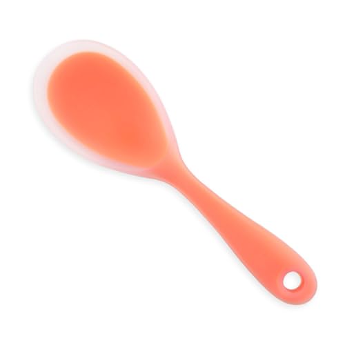 ELAYARD 2 Stück Silikon Reislöffel Antihaft Servierlöffel mit Ergonomischem Griff Kratzfest für Beschichtete Töpfe Leichtes Küchenutensil für Reis Gemüse Buffet Geeignet für Zuhause und von ELAYARD