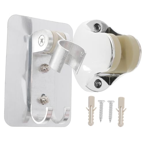 ELAYARD 2 Stück Teiliges Duschkopfhalter ohne Bohren Selbstklebende Verstellbare Handbrause Halterung aus Abs und Aluminium Neigbar Kompatibel mit Standard duschköpfen Einfache von ELAYARD