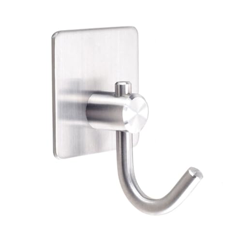 ELAYARD 2 Stück Teiliges Edelstahl Selbstklebende Wandhaken Robust Kratzfest für Bad Küche Schlafzimmer Robe Coat Bag Hanger Ohne Bohren Mit Rutschfestem Design von ELAYARD