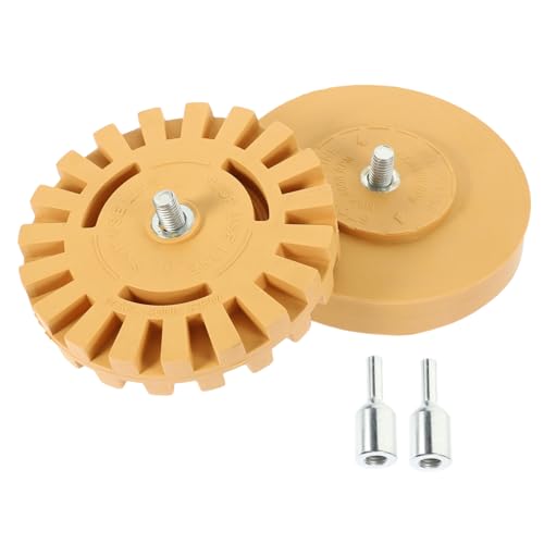 ELAYARD 2 Stück Teiliges Eraser Wheel für Bohrmaschine Effizientes Kleberadierer Werkzeug zum Schnellen Entfernen von Autoaufklebern Vinylfolien Schriftzügen Geeignet für Auto Lkw von ELAYARD
