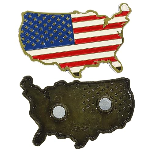 ELAYARD 2 Stück Teiliges Flaggen Kühlschrankmagnet Magnetische Amerikanische Flagge mit Landkarte Langlebige Farbintensive Metallaufkleber zur Patriotischen Küchendekoration von ELAYARD