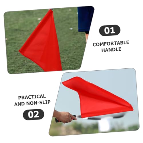 ELAYARD 2 Stück Teiliges Handwinken Signalflaggen mit Schwammgriff für Schiedsrichter Sichtbare Rote Sport flaggen für Fußball Basketball Leichtathletik Wettbewerbe Leicht Langlebig und von ELAYARD