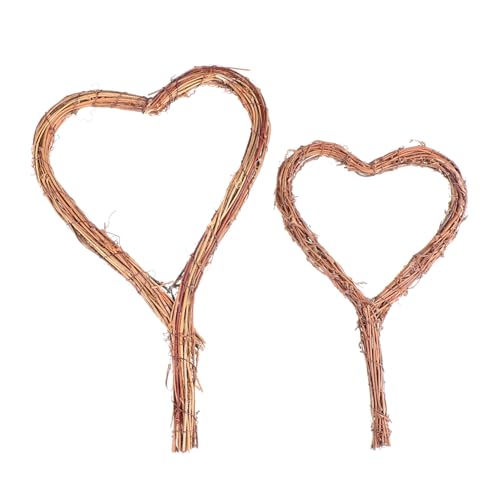 ELAYARD 2 Stück Teiliges Rattan Herzkranz Handgefertigte Weihnachts Türkränze Robustes Weidenherz für Haustür und Wanddeko DIY Party und Hochzeitsdekoration ELAYARD 2 Stück Teiliges Rattan Herzkranz Handgefertigte Weihnachts Türkränze Robustes Weidenherz für Haustür und Wanddeko DIY Party und Hochzeitsdekoration von ELAYARD