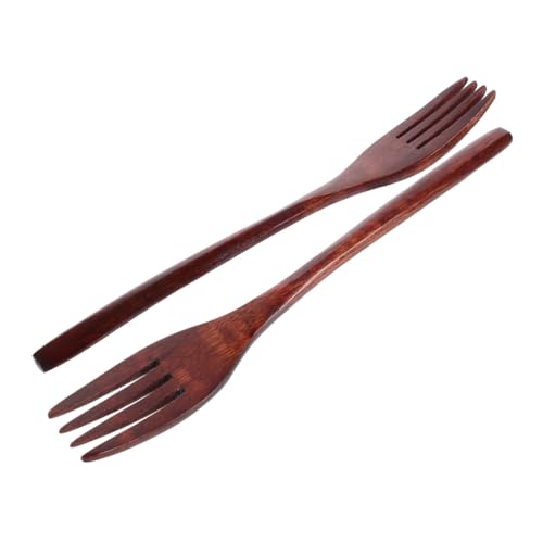 ELAYARD 2 Stück Teiliges Salatbesteck aus Natürlichem Holz Langlebige Wiederverwendbare Salatgabeln mit Langem Griff Vielseitig zum Mischen Servieren und Kochen Ergonomisch und von ELAYARD