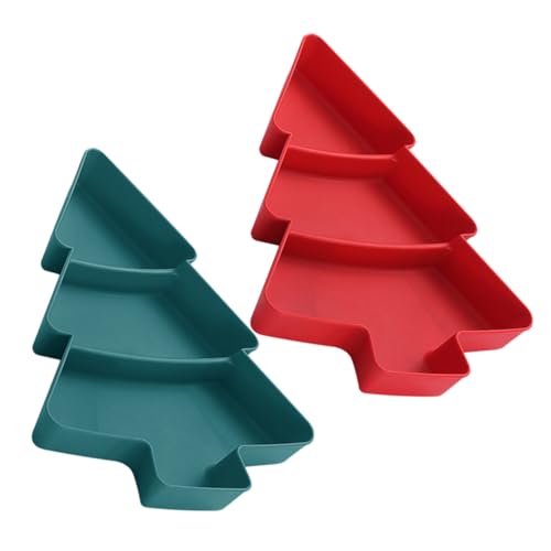 ELAYARD 2 Stück Teiliges Snack Weihnachtsbaumform Geteilte Snackplatte für Nüsse Trockenfrüchte und Süßigkeiten Praktische Obstschale für Partys und Familienfeiern in Grün und Rot ELAYARD 2 Stück Teiliges Snack Weihnachtsbaumform Geteilte Snackplatte für Nüsse Trockenfrüchte und Süßigkeiten Praktische Obstschale für Partys und Familienfeiern in Grün und Rot von ELAYARD