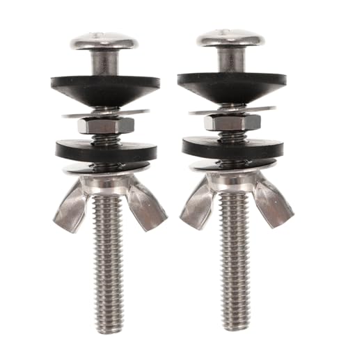 ELAYARD 2 Stück Toilettensitz Schrauben aus Edelstahl und Gummi Langlebige Wc Sitz Befestigung für Spülkasten Passend für Wc Stabiler Halt ohne Nachziehen Ersatz Schrauben für Zuhause und von ELAYARD