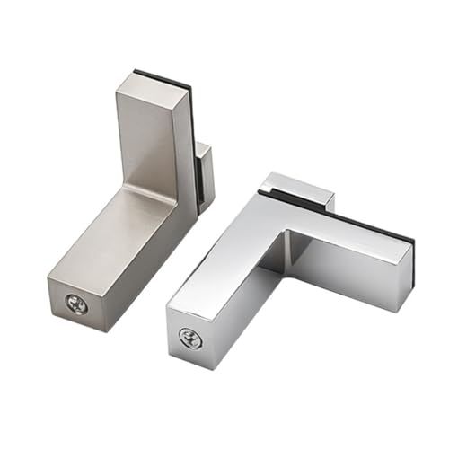ELAYARD 2 Stück Verstellbare Förmige Eckwinkel Regalbodenträger für Glas und Holzregale Gebürstete Oberfläche Geeignet für Dicke Böden Einfache Montage Langlebige Halterung für DIY von ELAYARD