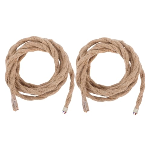 ELAYARD 2 Stück Vintage Pendelleuchte Kabel Hanfseil Ummantelt Gedrehtes Textilkabel Kupferdraht für DIY Industrielampe Retro Hängelampe Stromkabel Robust Langlebig von ELAYARD