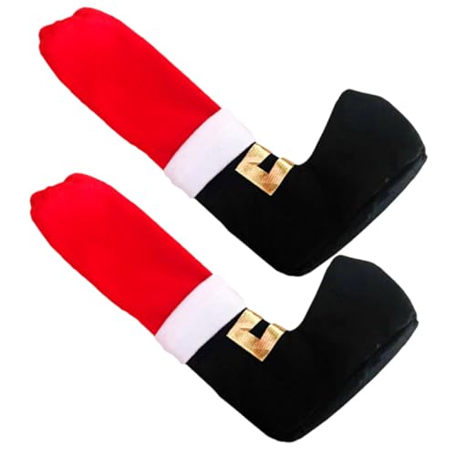 ELAYARD 2 Stück Weihnachtliche Stuhlbeine Schutzhüllen Santa Claus Design Weiche Tischbein Socken rutschfeste Weihnachtsdekoration für Stühle Festliche Bodenabdeckung von ELAYARD