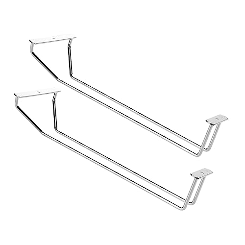 ELAYARD 2 Stück Weinglasregal Unterschrank Weinregalhalter Weinschrank Speisekammer Organizer Küchen Organizer Spender Organizer Weinmontierte Weinglasregale Dosen Silber von ELAYARD