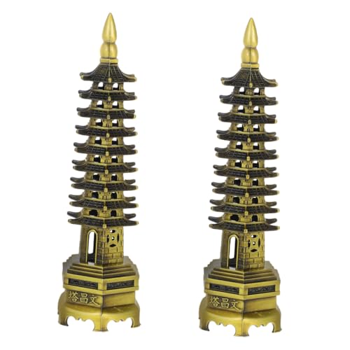 ELAYARD 2 Stück Wenchang Tower Figurine aus Zinklegierung Chinesisches Traditionelles Desktop-Ornament Dekoratives Turm-Design mit Feiner Handwerkskunst für Büro und Arbeitszimmer ELAYARD 2 Stück Wenchang Tower Figurine aus Zinklegierung Chinesisches Traditionelles Desktop-Ornament Dekoratives Turm-Design mit Feiner Handwerkskunst für Büro und Arbeitszimmer von ELAYARD