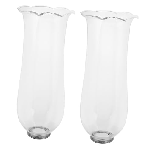 ELAYARD 2 Stück Windgeschützte Hurricane Glas-kerzenhalter Klare Glaslampenschirme Wiederverwendbar und Passend Robuste Vintage Öl-lampen Schutzabdeckung für Camping Picknick Terrasse von ELAYARD
