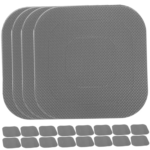 ELAYARD 20 Blatt Rutsch Aufkleber für Badezimmer Duschtreppe und Badewanne rutschfeste Peva Bodensticker Selbstklebend Sicherer Halt Einfache Anbringung Graue Quadratische Form von ELAYARD