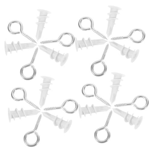ELAYARD 20 Sätze Teiliges Drywall Self Drilling Anchor mit Schrauben Hochfeste Schwerlast Gipskartondübel und Gewindeschrauben Inklusive Hakenöse Geeignet für Wandbefestigung Vorhänge und von ELAYARD