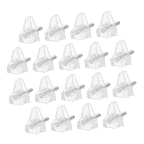 ELAYARD 20 Stck Teiliges Transparente Regalbodenträger aus Robustem Kunststoff und Metall Einlegebodenhalter für Küchenschränke Bücherregale und Möbel Stabile Fachbodenträger für von ELAYARD