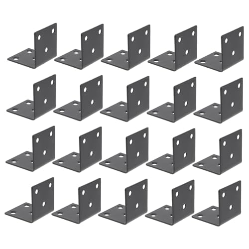 ELAYARD 20 Stück Teiliges Edelstahl Winkelverbinder Form Schwarz Rostfrei Langlebig für Möbel Regal Stuhl Holzrahmen DIY Montage von ELAYARD