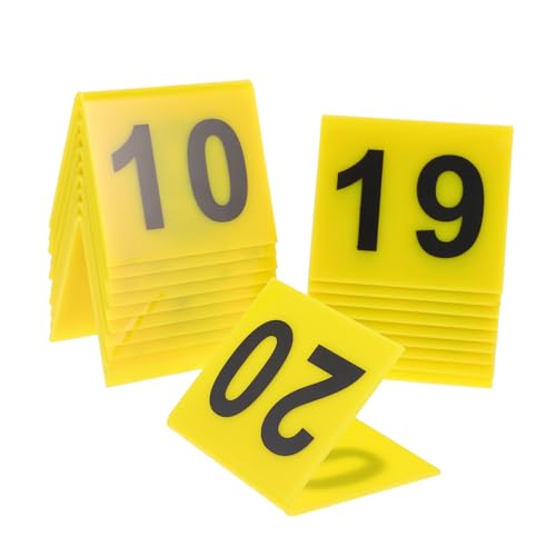 ELAYARD 20 Stück Teiliges Kunststoff Tischnummern Marker Wiederverwendbar Langlebig Kompakt Leicht Ablesbar Für Restaurant Tischdekoration von ELAYARD