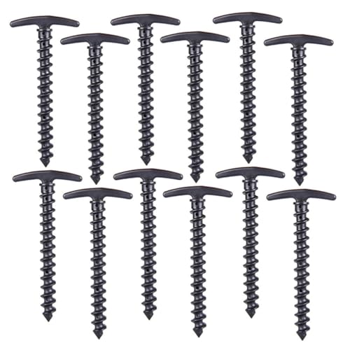 ELAYARD 20 Stück Teiliges Nylon Zeltheringe Schraubheringe Spiraldesign Ultraleicht Hohe Zugfestigkeit für Harten Boden Camping Outdoor Zelt Abspannseile Sicher Befestigen von ELAYARD