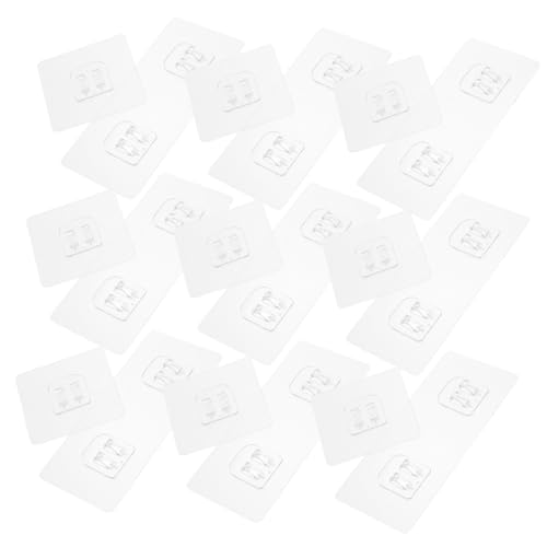 ELAYARD 20 Stück Teiliges Transparentes Selbstklebendes Haken Badezimmer ohne Bohren Starke Haftung Geeignet für Glatte Flächen Wie Fliesen Glas als Ersatz für Duschregal und von ELAYARD