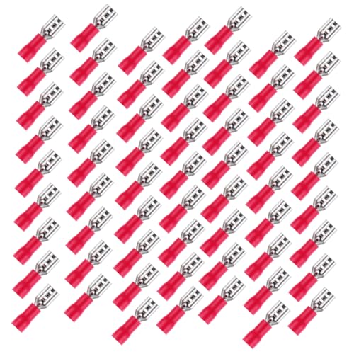 ELAYARD 200 Stück Teiliges Vorisolierter Weiblicher Crimp steckverbinder Kaltgepresste Flachsteckhülsen für Elektrische Reparaturen an Haushalt Fahrzeugen und Audiogeräten von ELAYARD