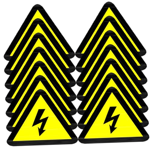 ELAYARD 25 Stück Warnaufkleber Elektrisch Selbstklebend Gelb Dreieckig Hochspannung Warnschild für Elektrische Anlagen Reflektierend Sicherheitsrelevante Hinweisetiketten von ELAYARD