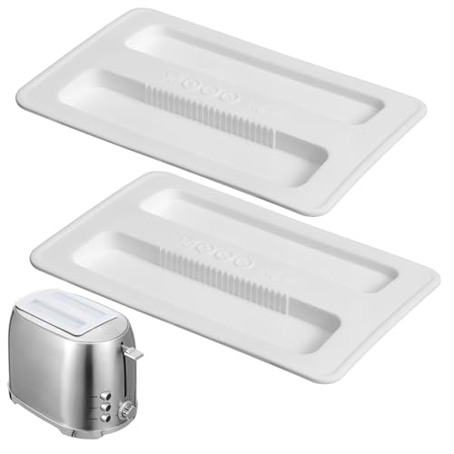 ELAYARD 2Stücke Silikon Toasterabdeckungen für Scheiben Toaster Staubdicht und Hitzebeständig Design für Frühstücksbereiter und Brotbackautomaten Weiß von ELAYARD