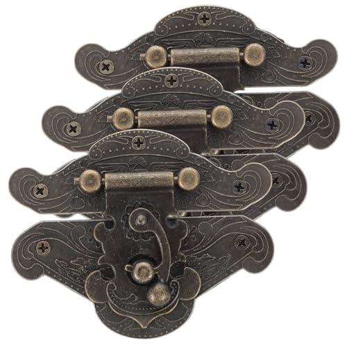 ELAYARD 3 Stück Antike Zinklegierung Boxverschluss Holzbox Schloss mit Retro Verschlussbügel Haken Robust Langlebig für Schmuck Weinkisten Vintage Design Dekorativ und Schützend ELAYARD 3 Stück Antike Zinklegierung Boxverschluss Holzbox Schloss mit Retro Verschlussbügel Haken Robust Langlebig für Schmuck Weinkisten Vintage Design Dekorativ und Schützend von ELAYARD