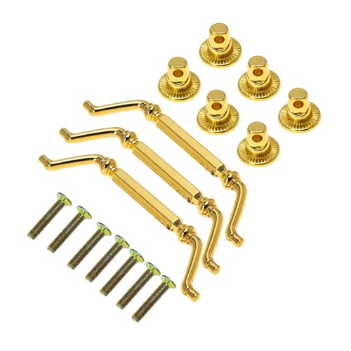 ELAYARD 3 Stück Europäischer Vintage Möbelgriff Goldener Schrankgriff für Schränke Küchenmöbel Robust Elegant Rost Verschleißfest Passend für Kommoden und Kleiderschränke von ELAYARD