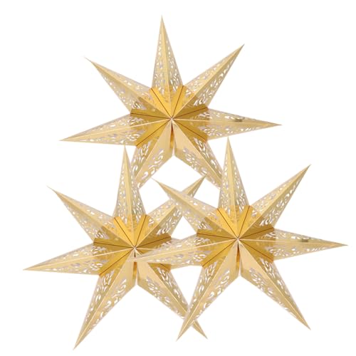 ELAYARD 3 Stück Papier sternlampenschirme Sternform Hohlraum design Dekorative Lichtschirme für Tischlampen Stilvolle Sternenlichtabdeckung für Wohn Arbeitsräume von ELAYARD
